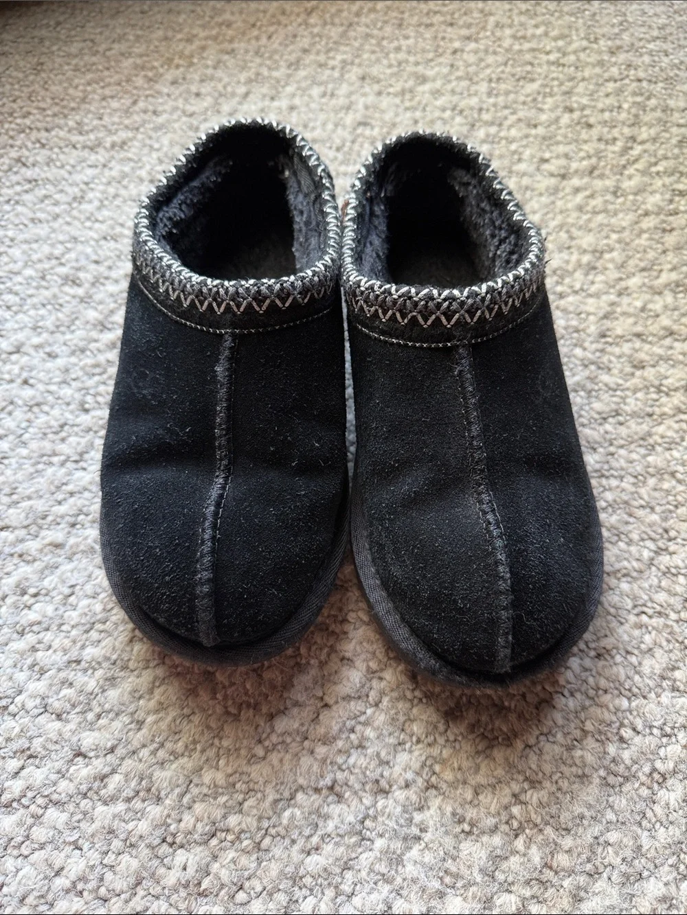 UGG Kids Black Slip-On Cozy Slippers